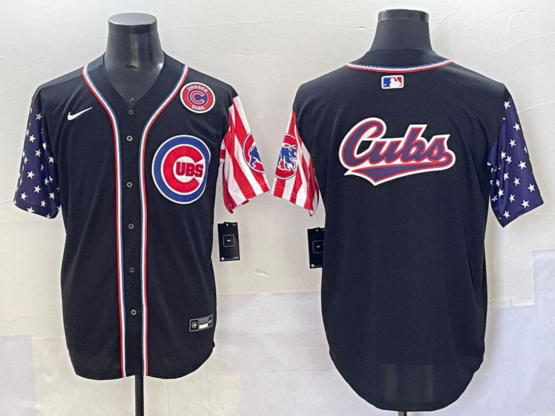 Men 2025 Chicago Cubs Blank Black a generation of national flags Joint Name Nike MLB Jersey style 5